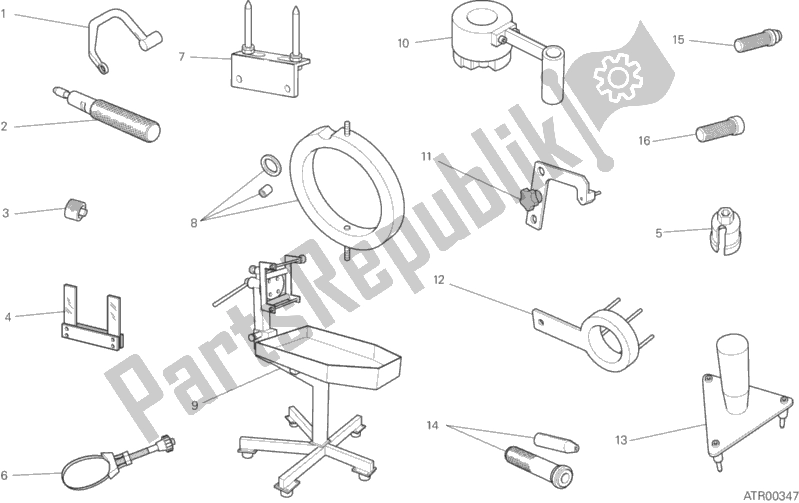 Toutes les pièces pour le 001 - Outils De Service D'atelier du Ducati Diavel FL 1200 2018